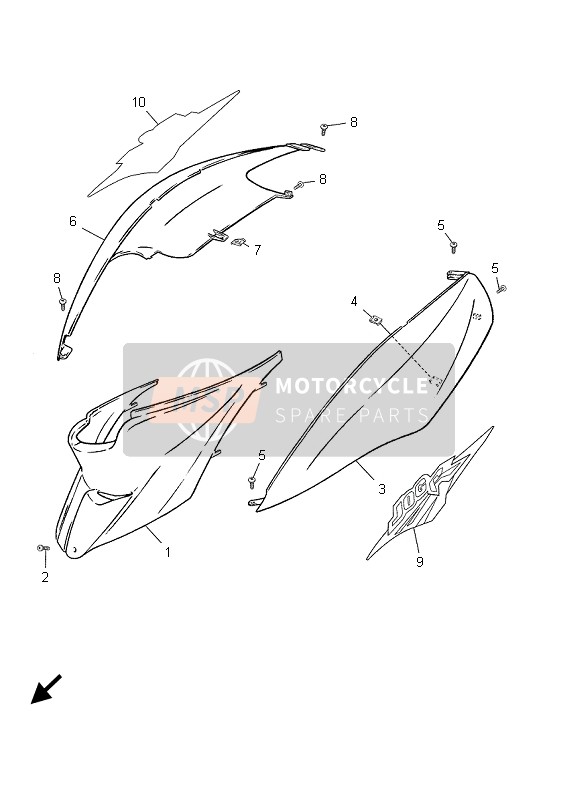 3D4F173E3000, Grafica Fianch.Sx.X Nero Jog R, Yamaha, 0